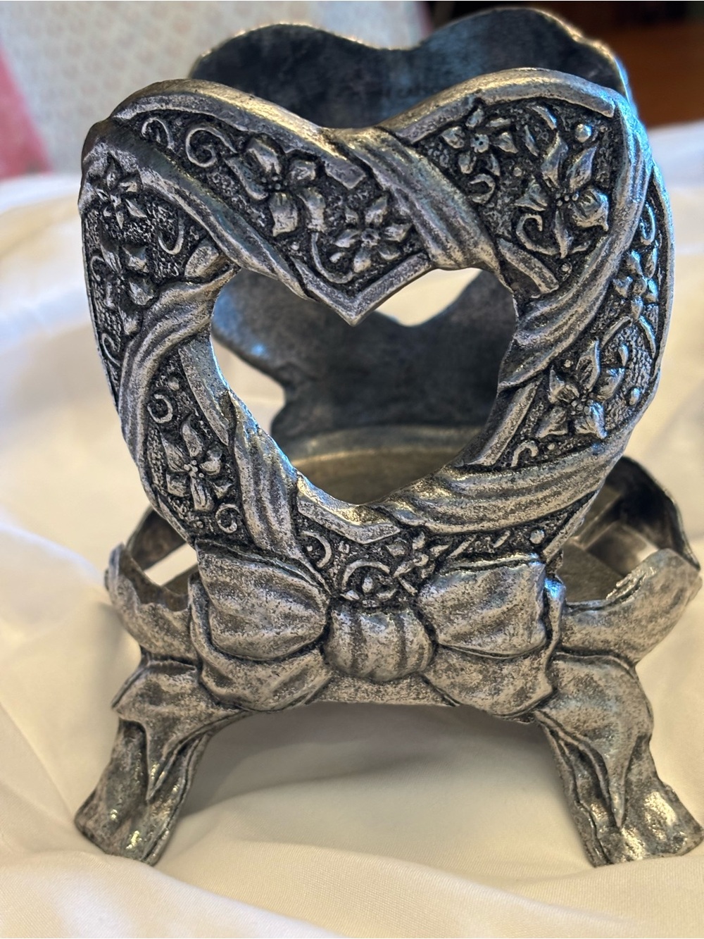 Vintage pewter candle holder